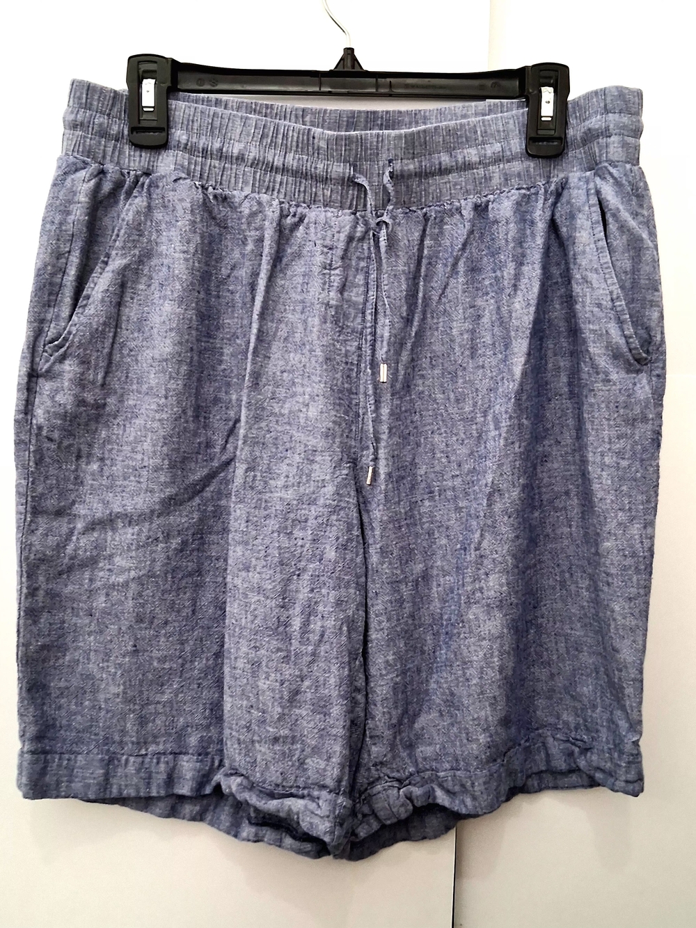 JONES NEW YORK Blue Linen-Blend Drawstring Women's Shorts Size 1X